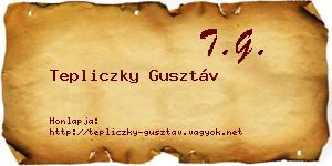 Tepliczky Gusztáv névjegykártya
